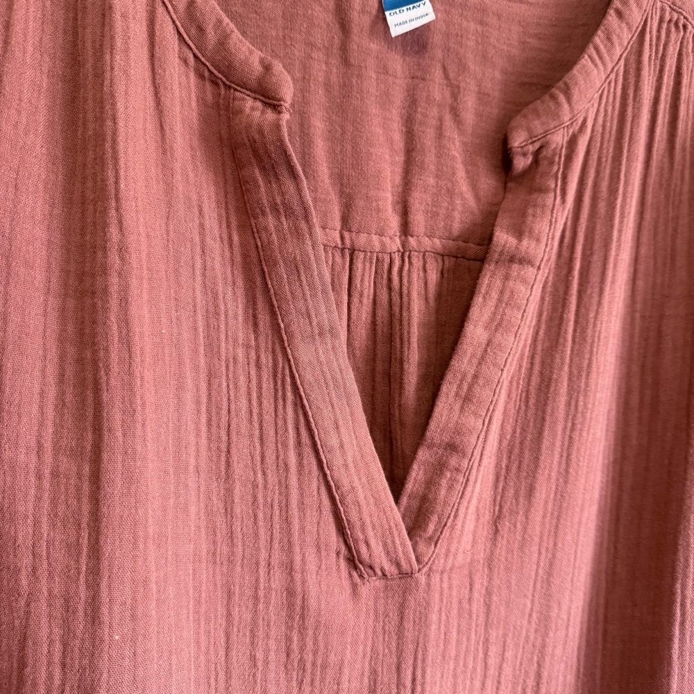 Old Navy Terracotta Boho Midi V-Neck Dress - Size Large - Picture 4 of 8